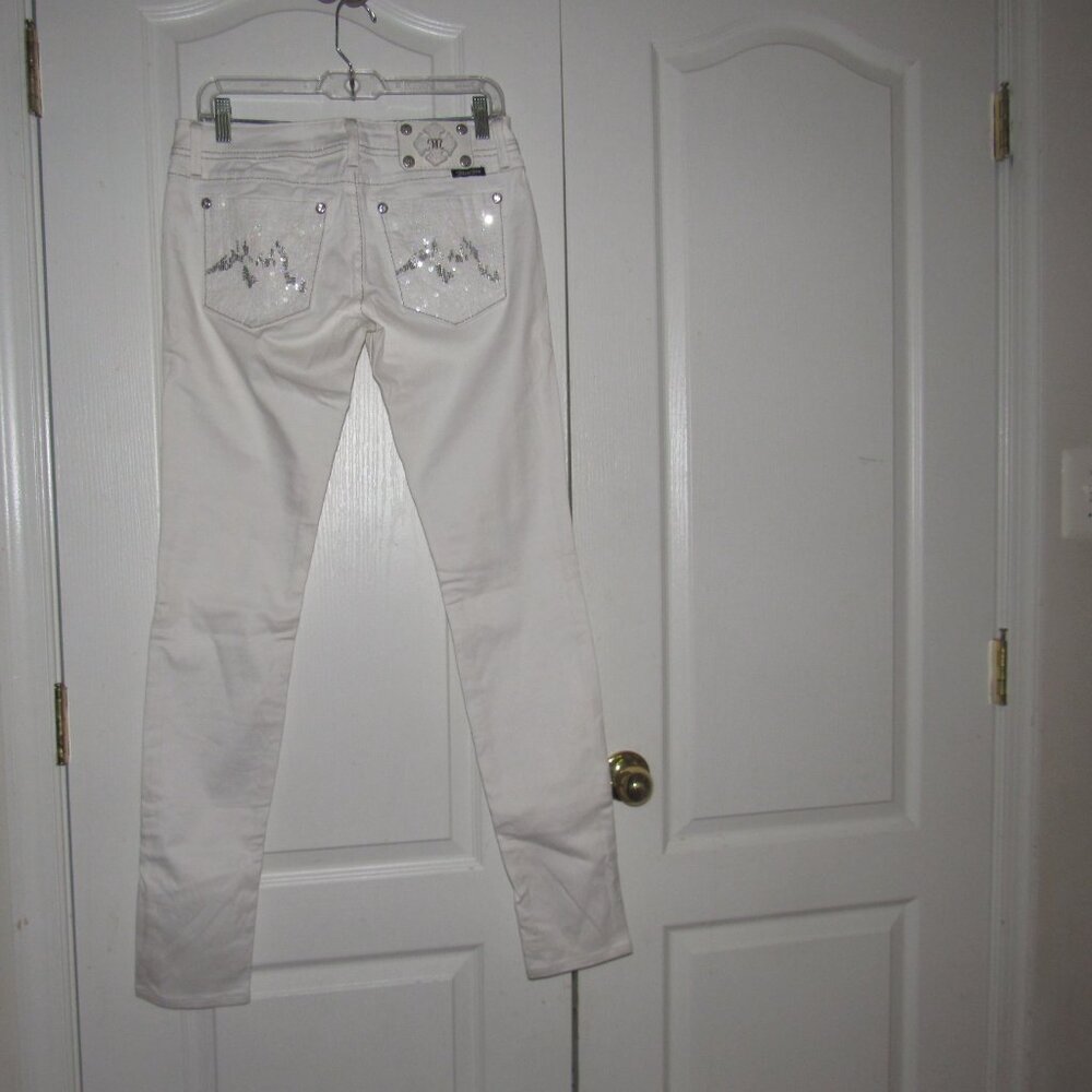 MISS ME Skinny White Sequin Pocket Jeans Size 28 (Inseam: 33”) - Picture 4 of 9